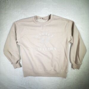 Bailey Rose Malibu Athletics Graphic Crewneck Sweatshirt Size‎ S Tan Tennis